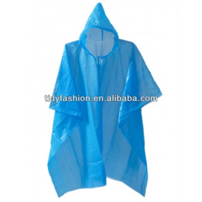 Rain Cape Hooded Blue Poncho Impermeable