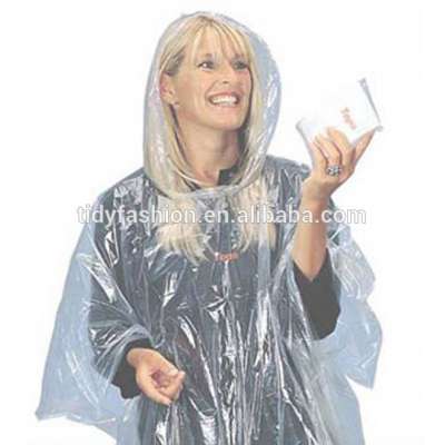 PE Plastic Disposable Custome Printed Transparent Poncho