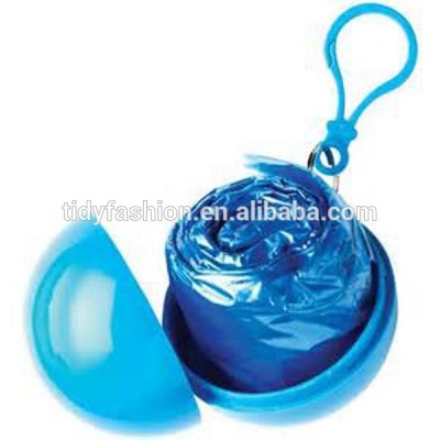 Emergency PE Promotional Foldable Rain Poncho In Ball